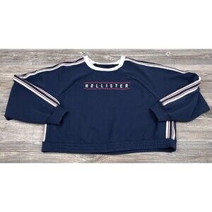 Vintage Hollister Boxy Cropped Sweatshirt Women's XL Y2K Retro 2000's Streetwear